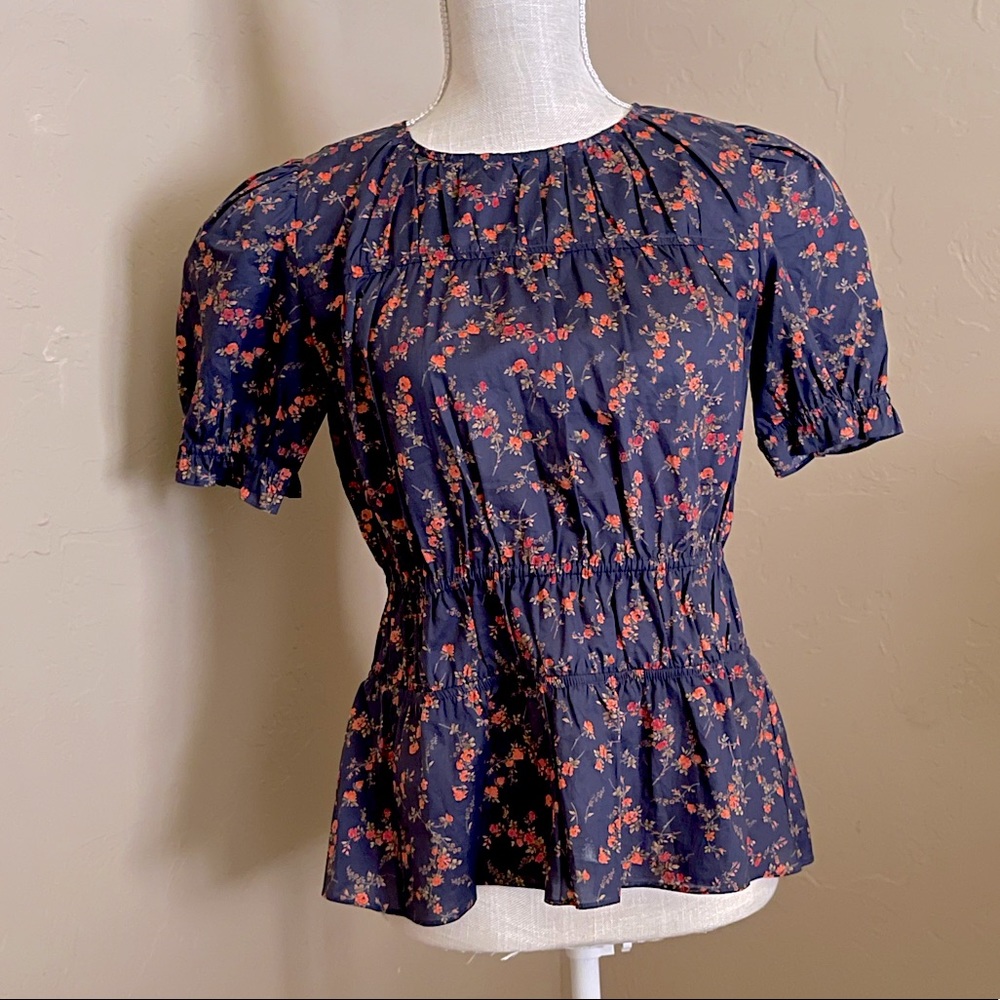 Antonio Melani floral cotton peplum blouse